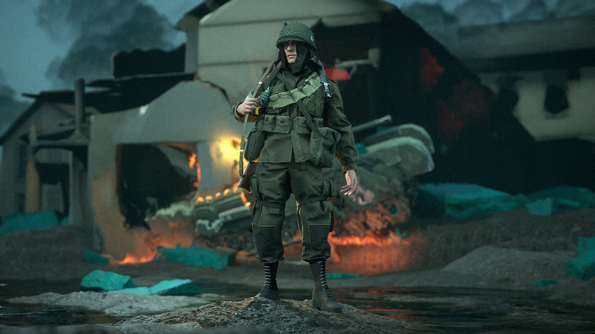 Media 1 for listing U.S PARATROOPERS WW2 type 2 - Metahuman Kit