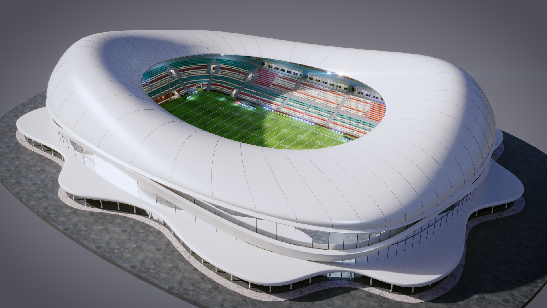 Media 1 for listing American Football Stadium Modular 3d Level. Exterior, Interior and Props