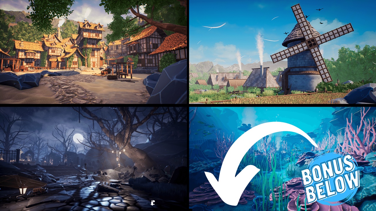 Media 1 for listing Ultimate Fantasy Bundle (Castle, Dungeon, Village, Docks, Underwater, Town)