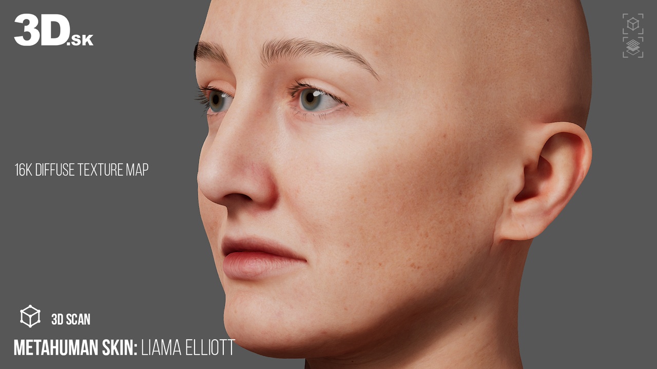Media 1 for listing 16K MetaHuman Male Identity Texture + RAW Head Scan (Liama Elliott)