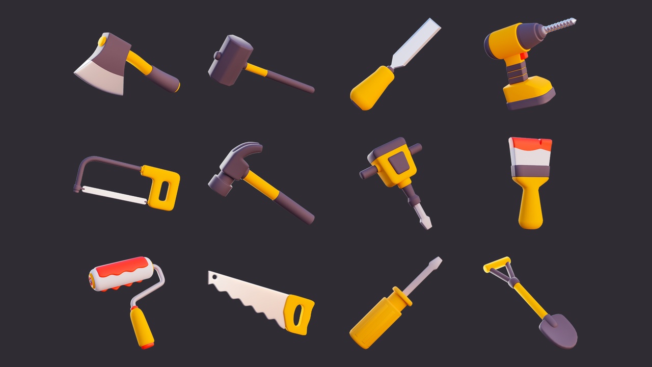 Lowpoly Hand Tools Pack | Fab