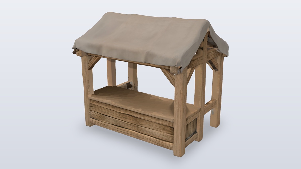 Media 1 for listing Medieval Market Stall With Canvas Roof and Counter