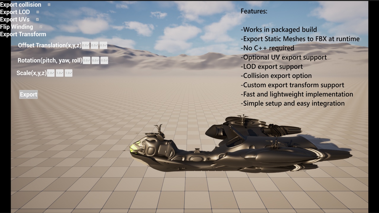 Media 1 for listing Runtime FBX Mesh Exporter Pro