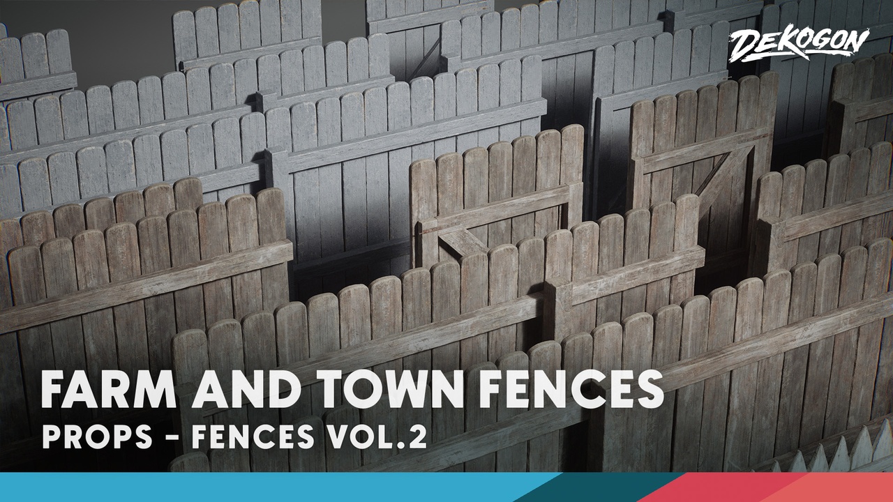Media 1 for listing Fences VOL.2 - Farm and Town Modular (Nanite and Low Poly)