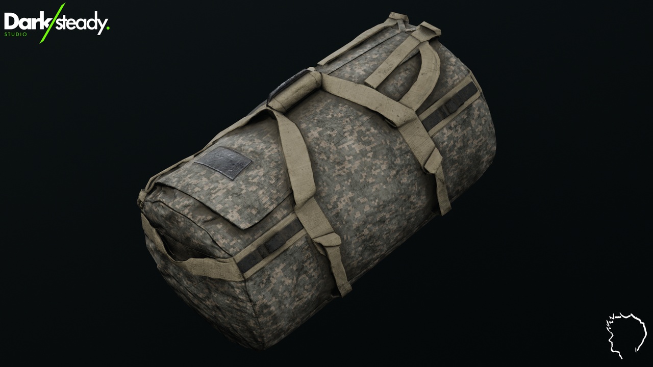 Media 1 for listing Digital Camo Military Duffle Bag - PBR Game-Ready