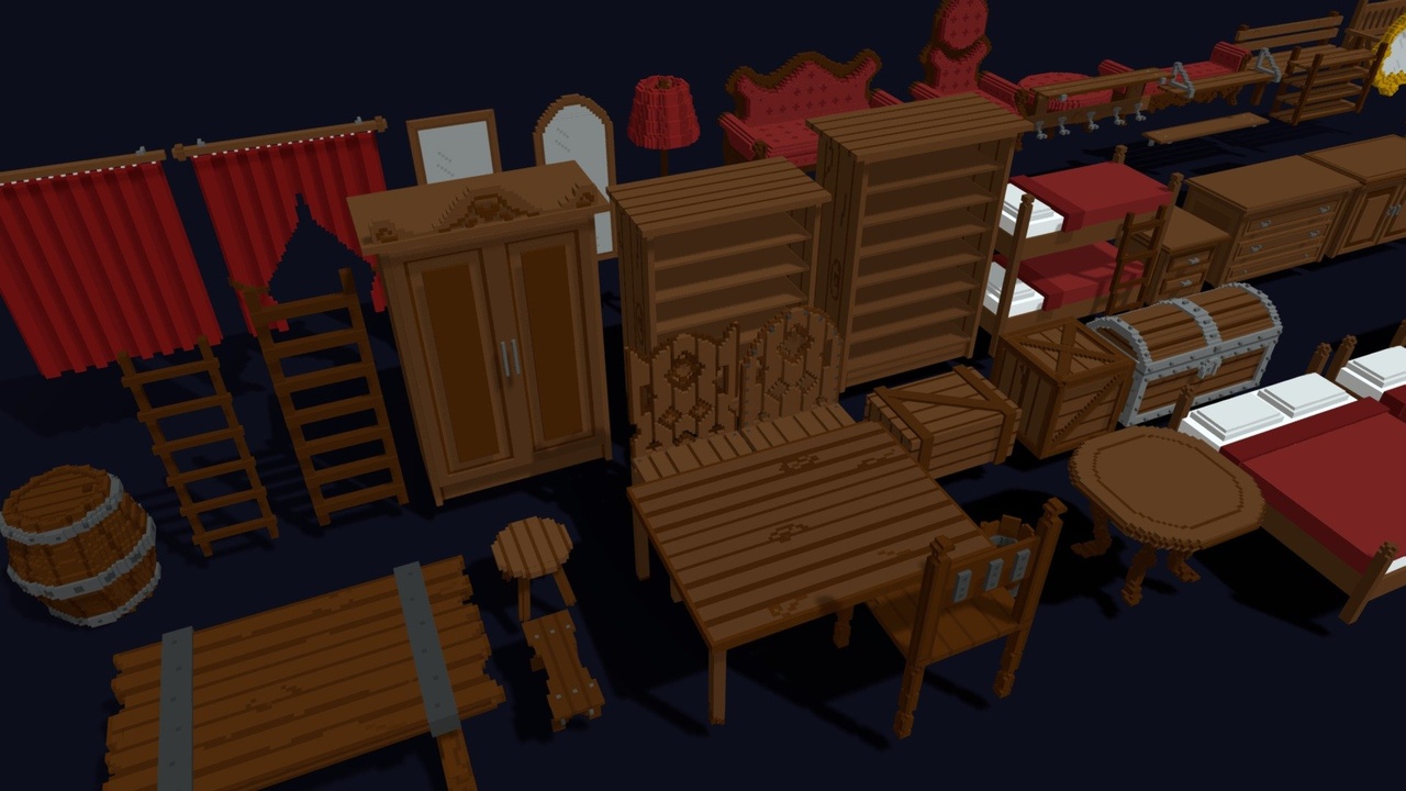 Медиа 1 для объявления Voxel Props Pack - Interior