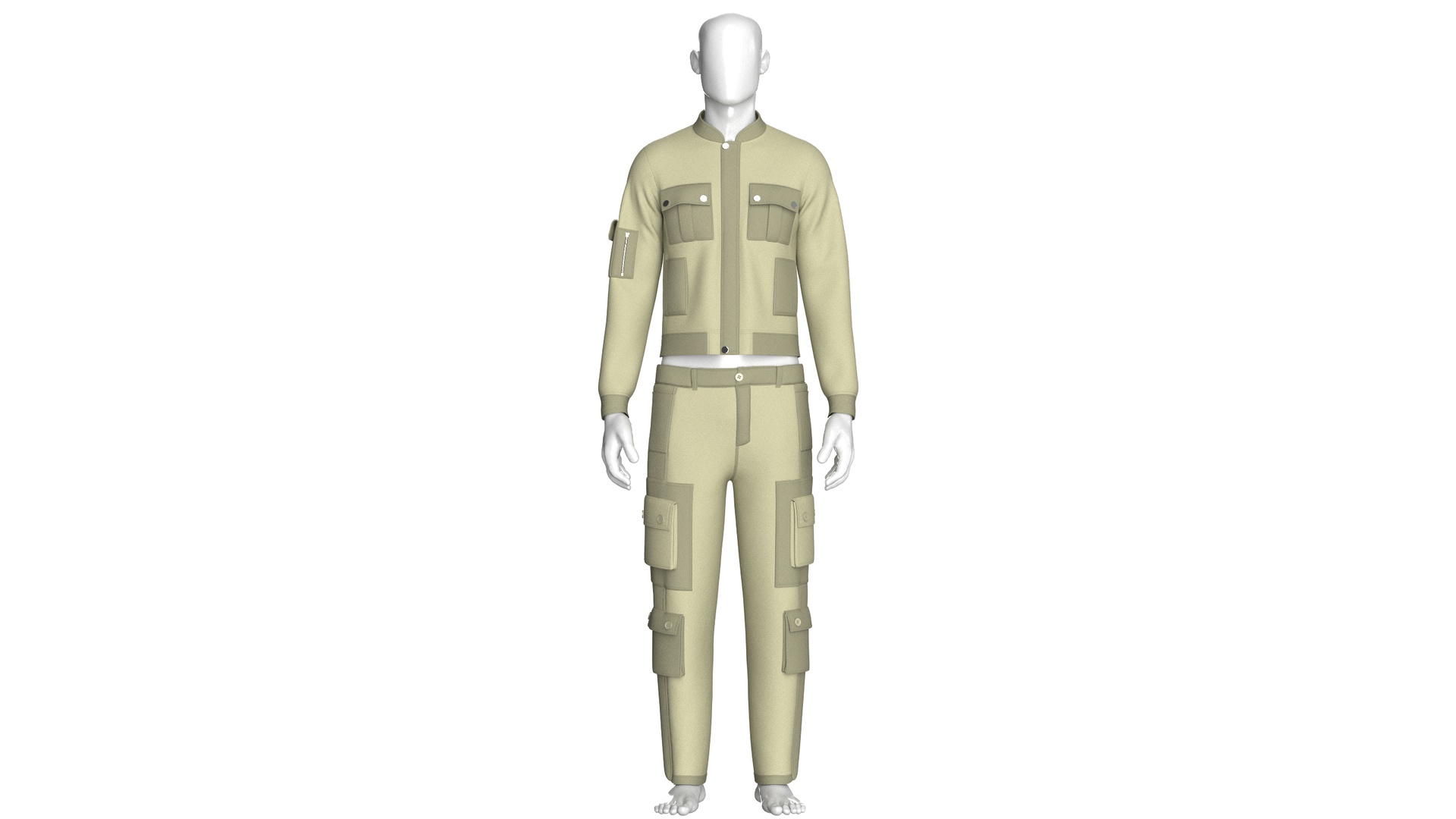 Media 1 for listing Men Flap Pocket Jacket With Pant - Outfit | High Poly