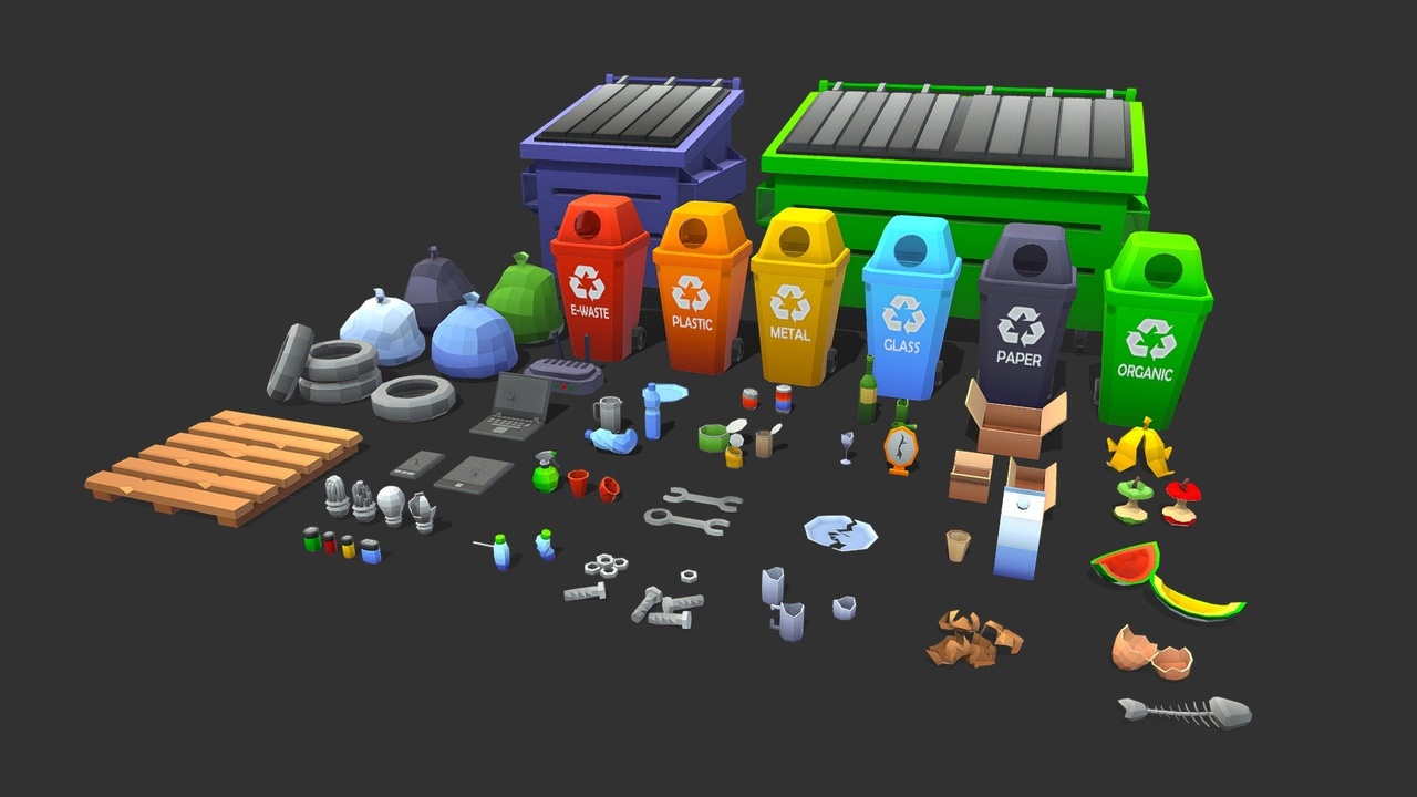 Media 1 for listing Stylize Low Poly Garbage Pack