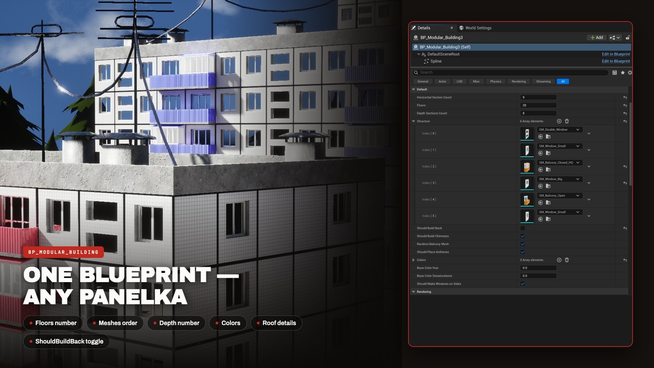 Media 1 for listing Post-Soviet procedural low poly building