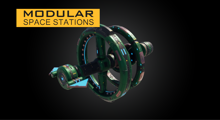 Space Station Sci-Fi Cylindrical Modular Set | Fab