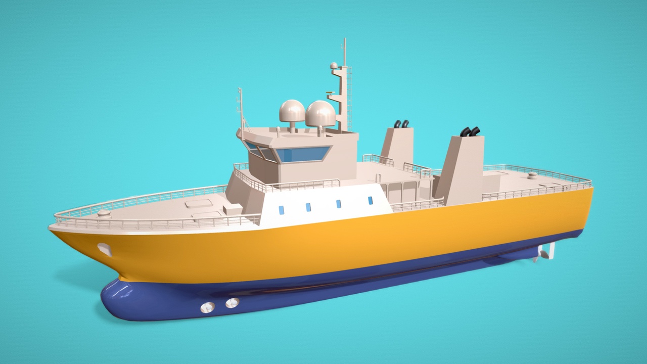 Medios 1 para el artículo Low Poly Marine Supply Vessel Ship Model 1