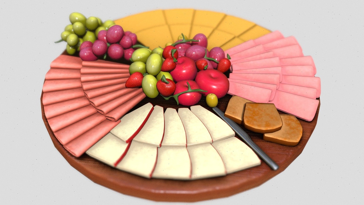 Media 1 for listing Charcuterie Board - Cheese, Ham and Fruit