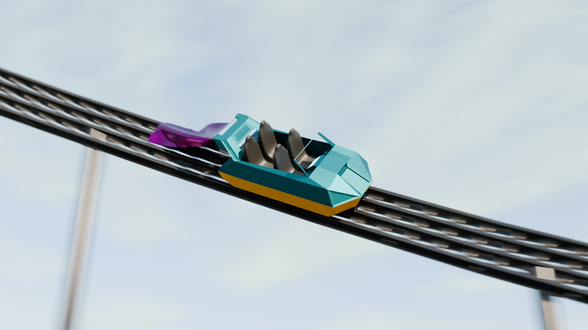 Tyr Track Module Animation 3D animated Roller-coaster with track-train قطار | Fab
