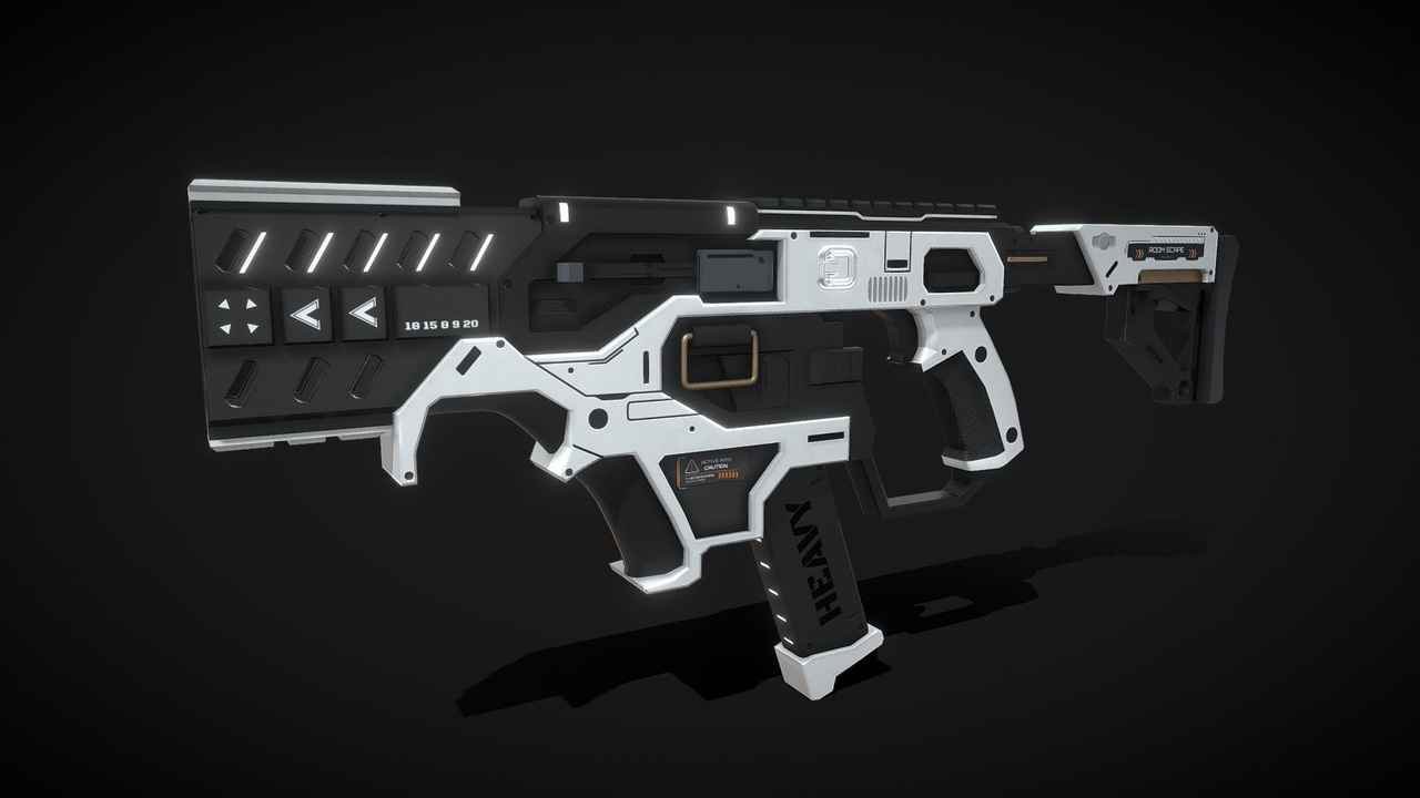 Media 1 for listing GUN ( Game ready asset ) White version