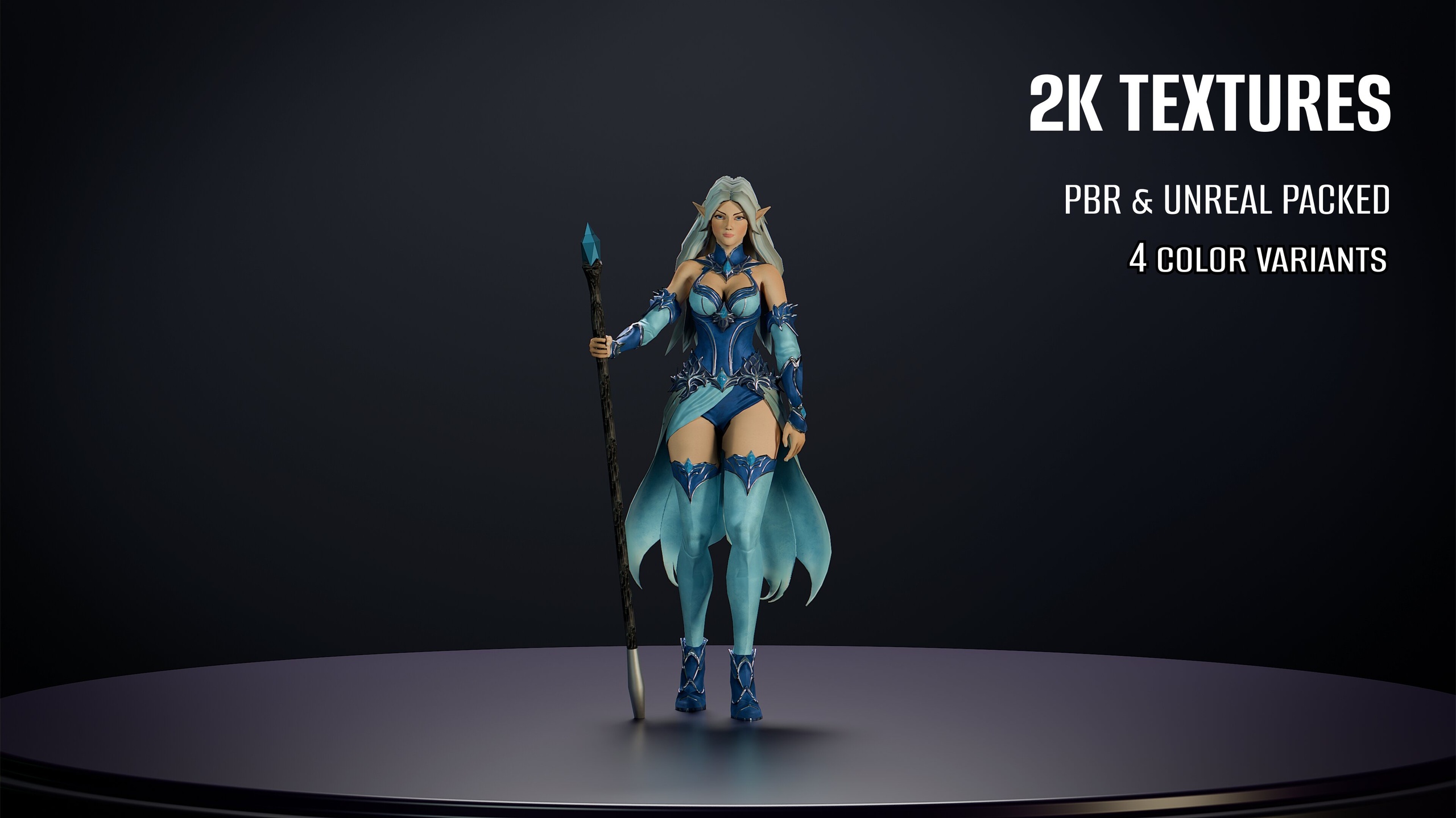 Media 1 for listing Elf Mage - Stylized Character (4 Variations)