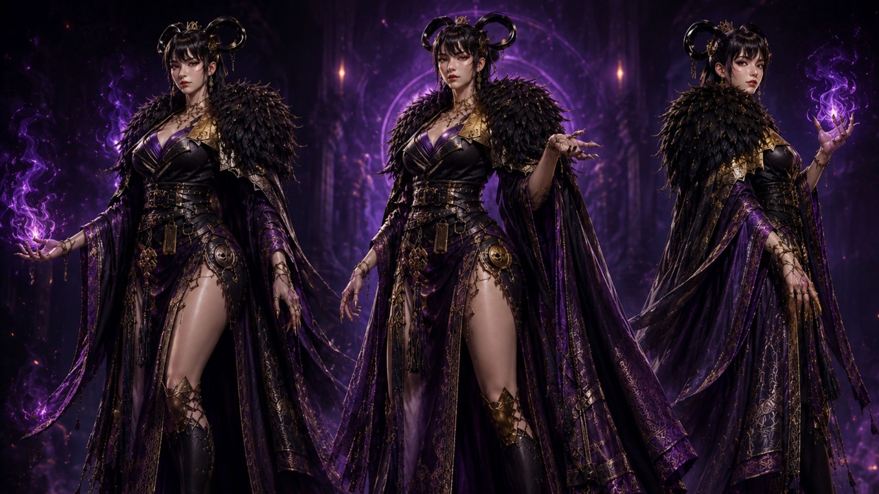 Media 1 for listing Nightfall Sorceress – Fantasy Heroine | Game Ready PBR Character