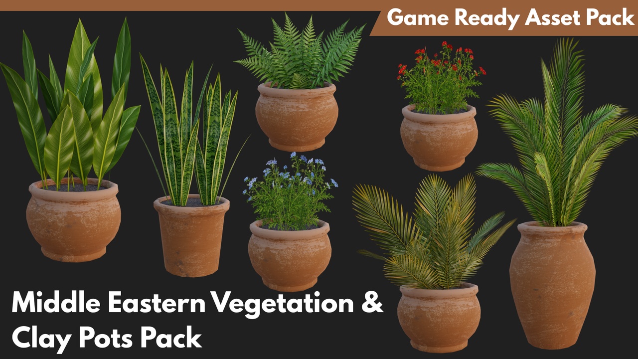 Media 1 for listing Middle Eastern Vegetation & Clay Pots Pack