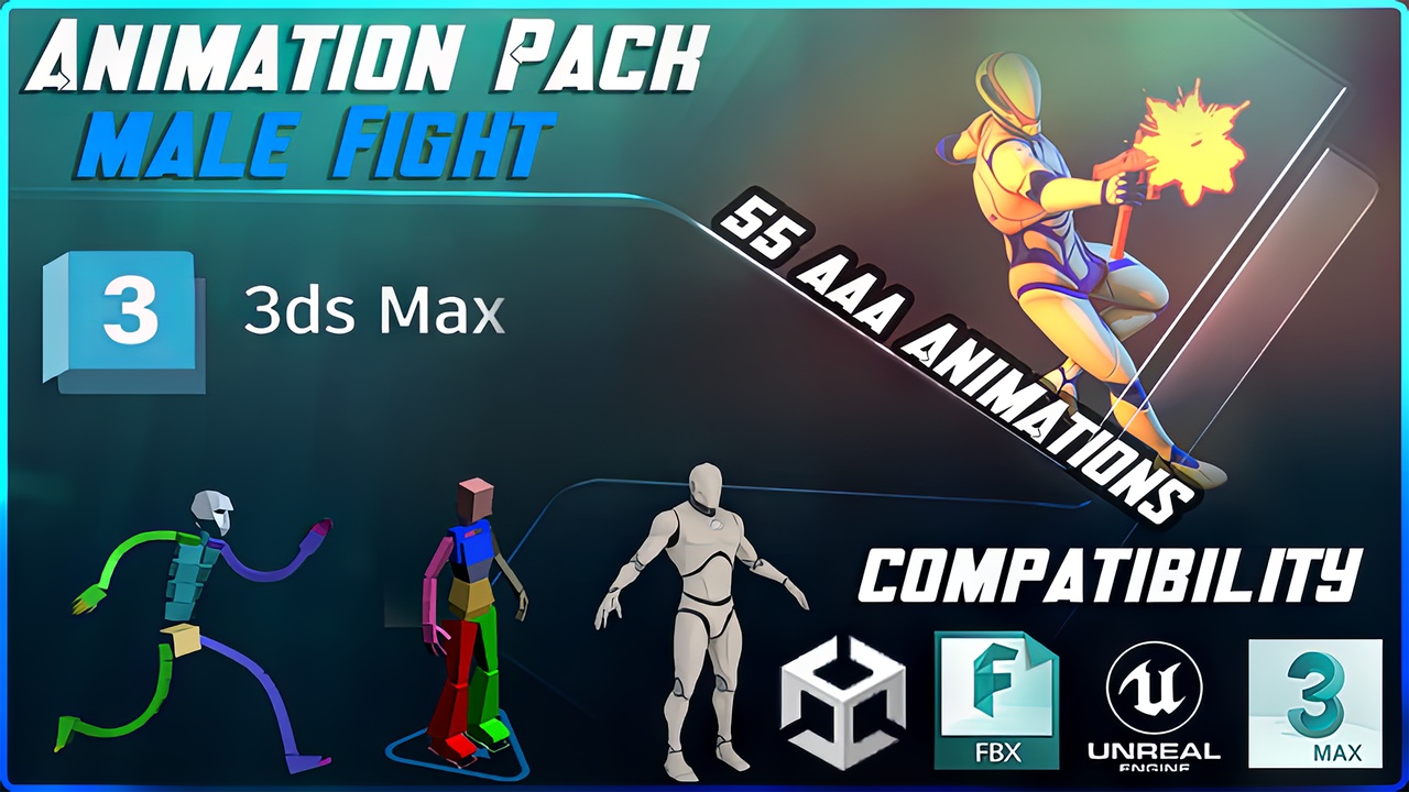 Media 1 for listing Fighter Male - Animation Pack