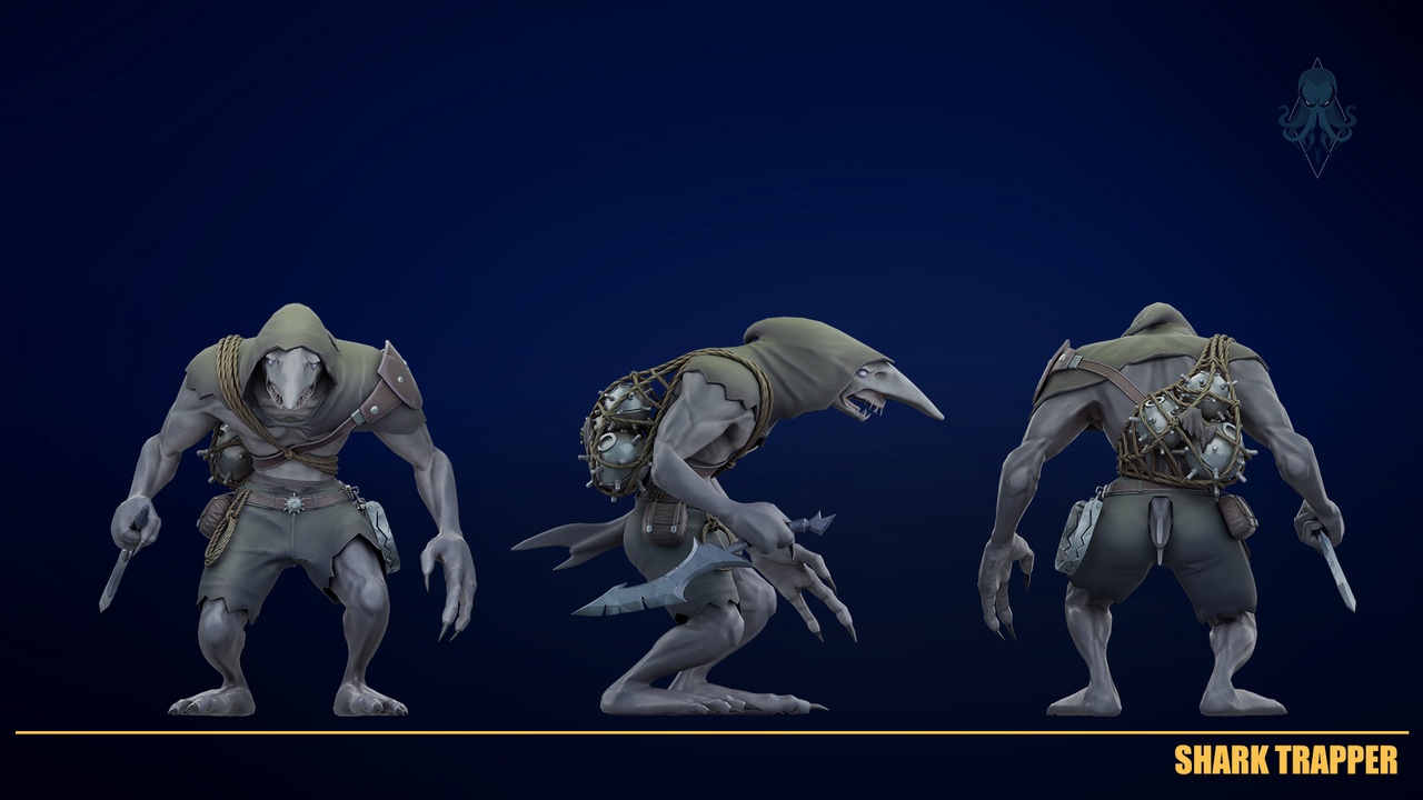 Media 1 for listing Stylized Modular Shark Trapper Creature