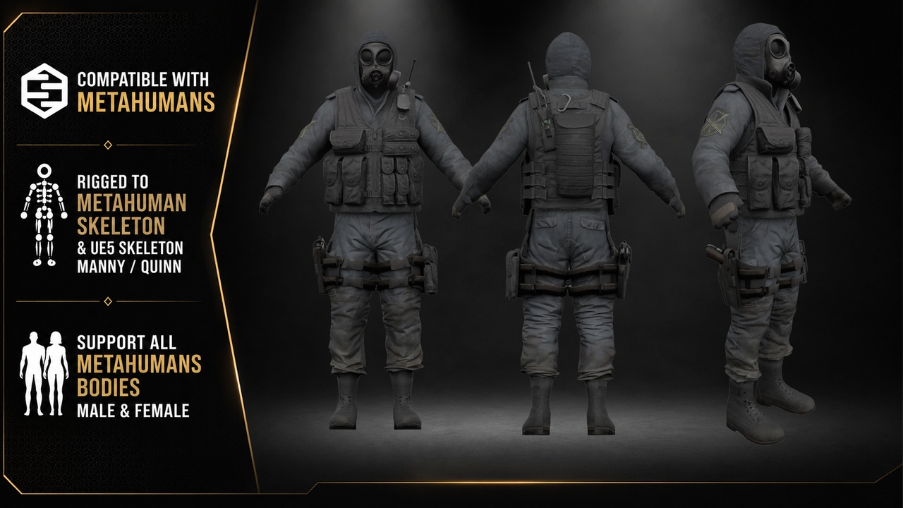 Media 1 for listing Tactical Hazmat Outfit – MetaHuman Compatible