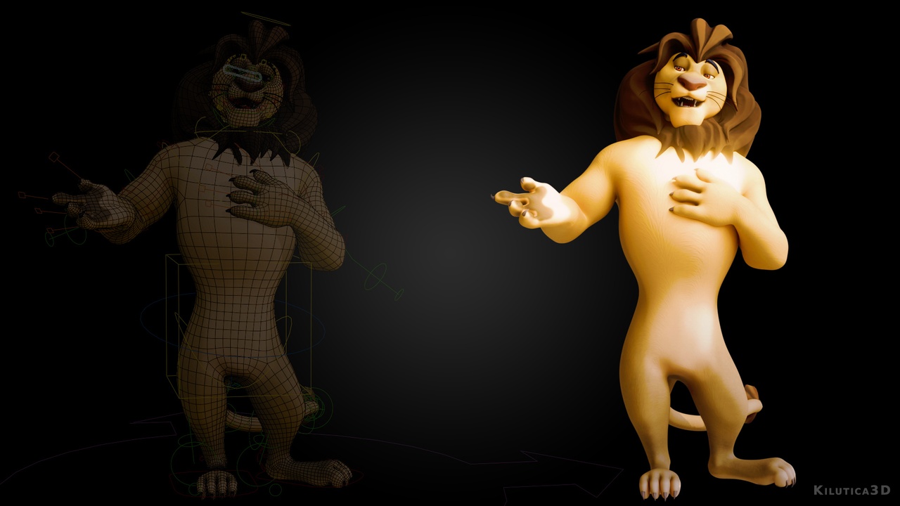 Media 1 for listing Biped Lion Rigged 3D Model