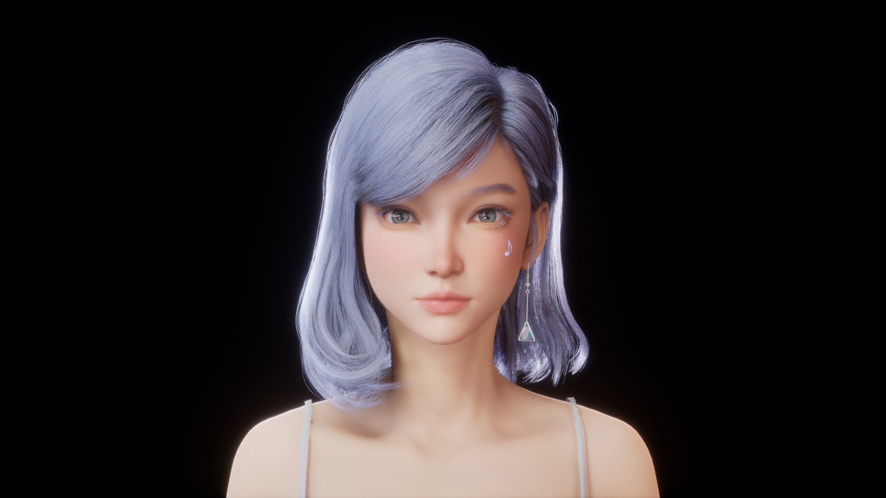 Media 1 for listing MetaHuman Hair - Side Part with Fringe