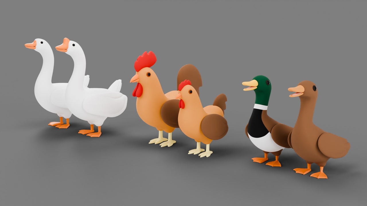 Media 1 for listing Stylized Farm Birds Pack