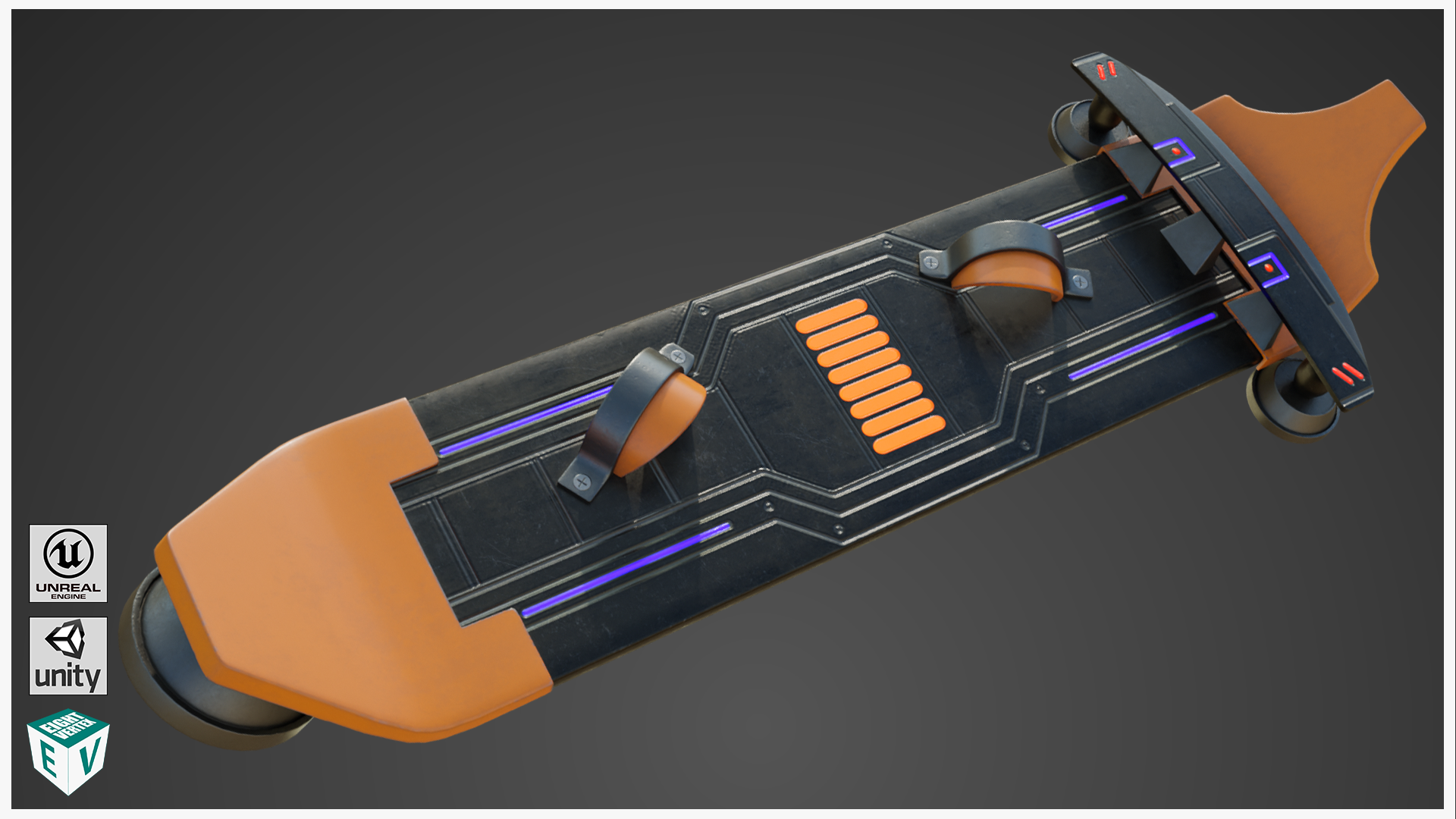 Sci Fi Hoverboard 8 All PBR Unity UE Textures Included | Fab