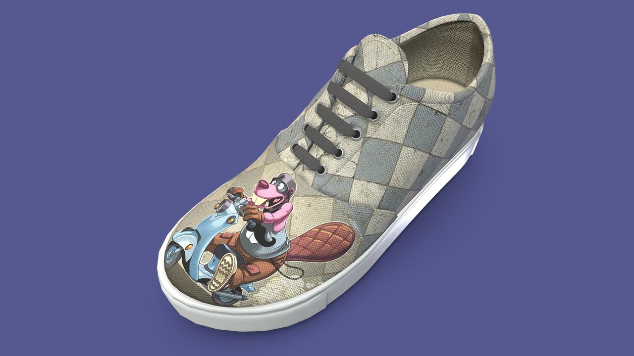 Media 1 for listing Blank Shoe Canvas for custom designs and art.