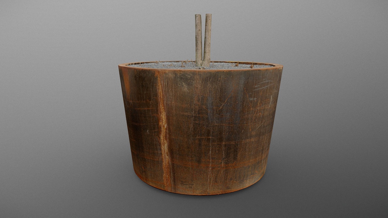 Media 1 for listing Large rusty flower pot