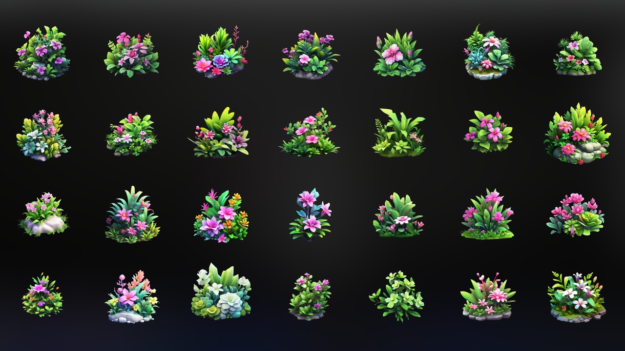 Media 1 for listing Bushes with Flowers - Icon Pack