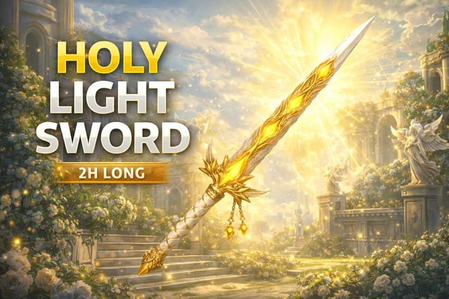 Holy Light Two-Handed Greatsword | Stylized Fantasy 3D Weapon — Cobalt Game Assets
