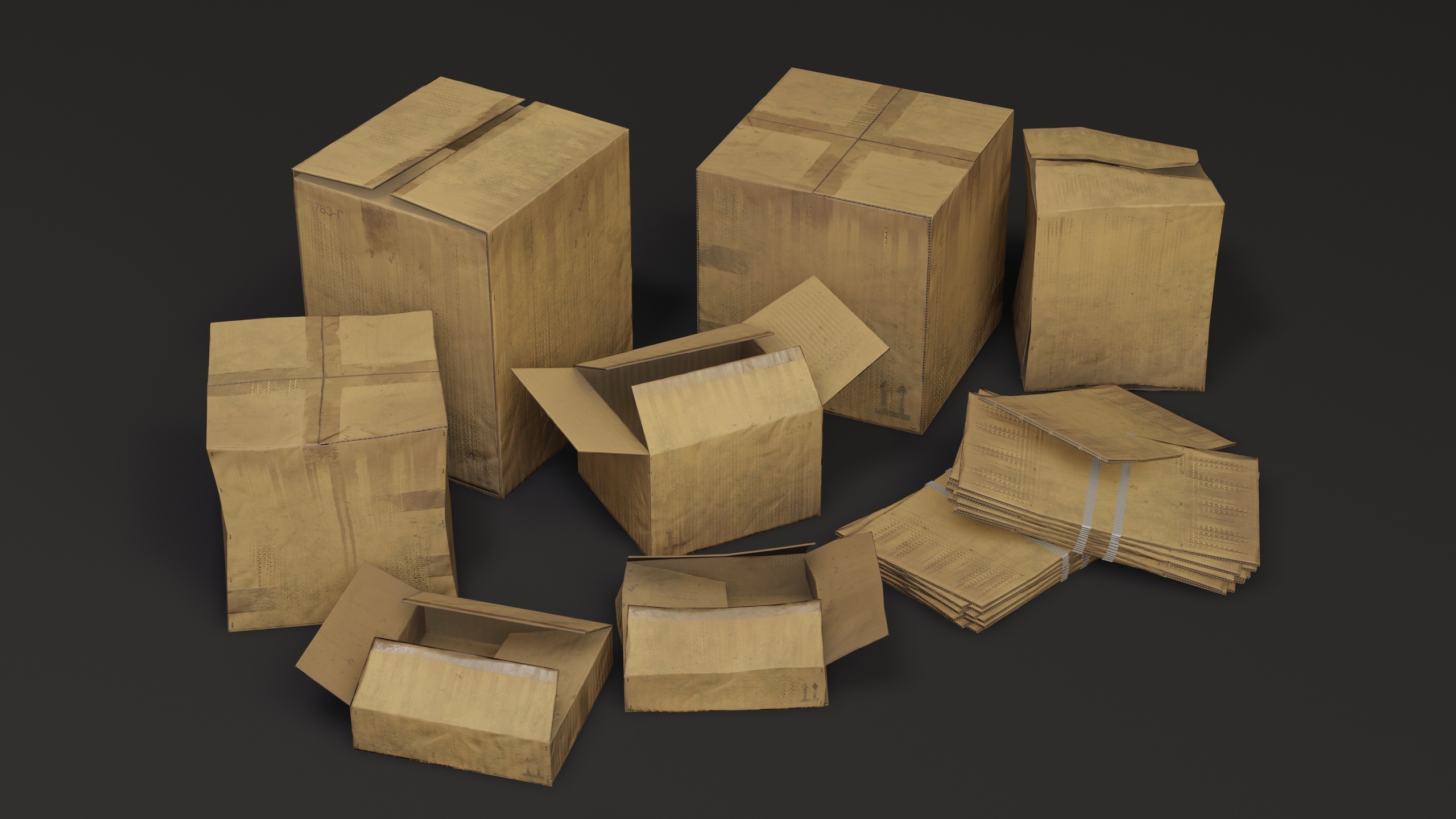 Medios 1 para el artículo Cardboard Boxes Pack - Game Ready Urban Trash Set