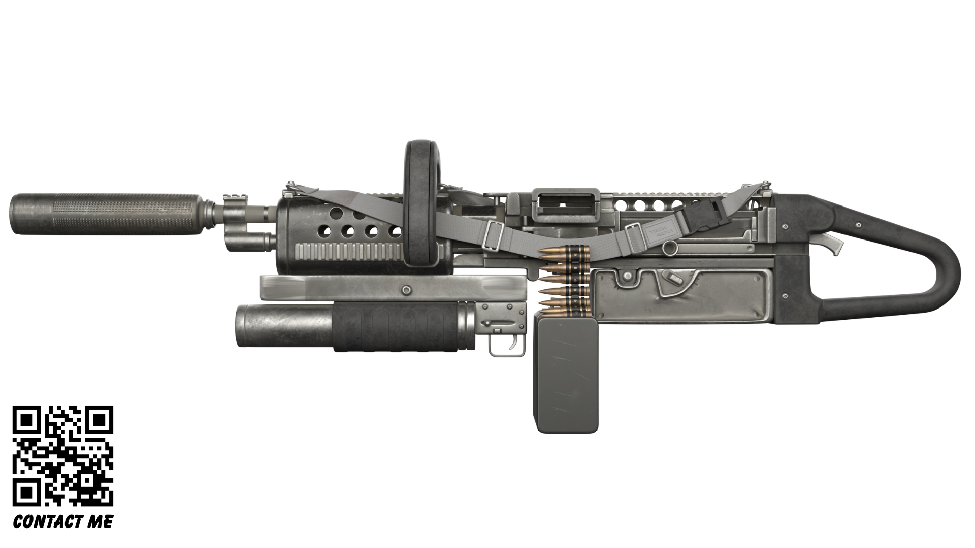 Tactical Chainsaw LMG - Heavy Squad Automatic Weapon (PBR) (3D Model) | Fab