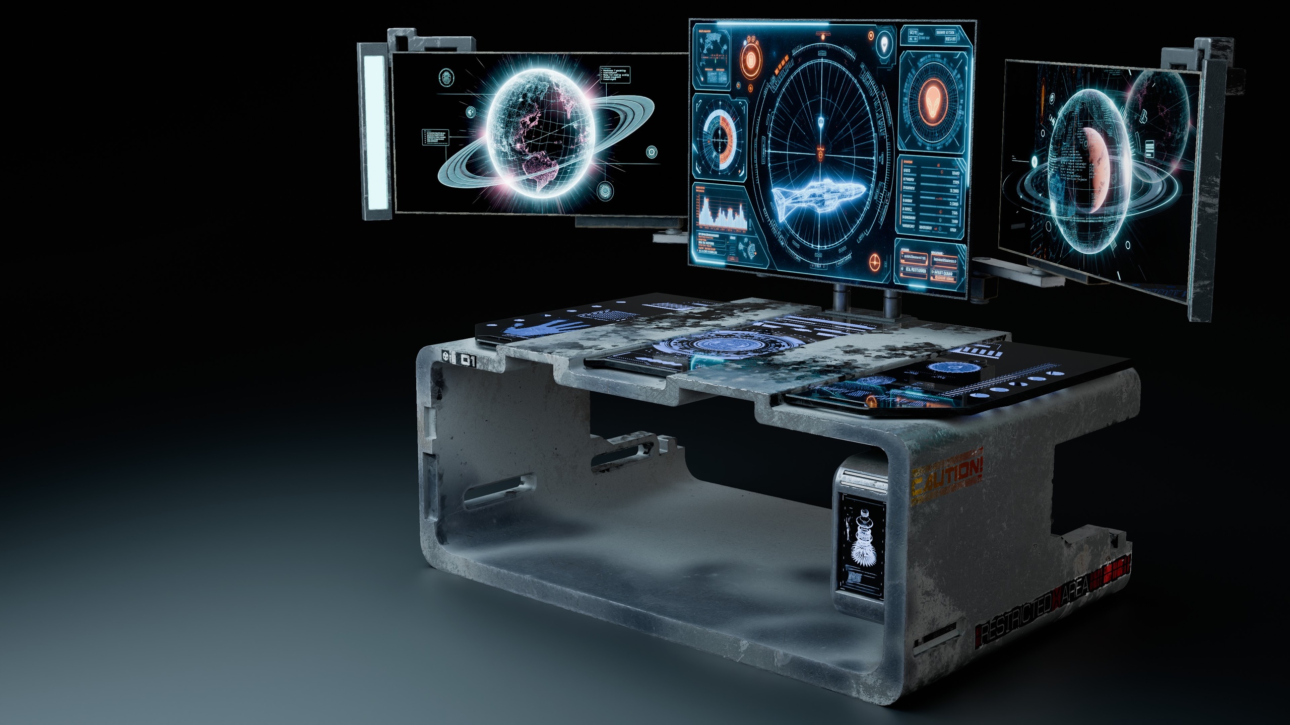 Media 1 for listing Sci-Fi Nexus Command Desk | 4K 16-Bit PBR | Game Ready