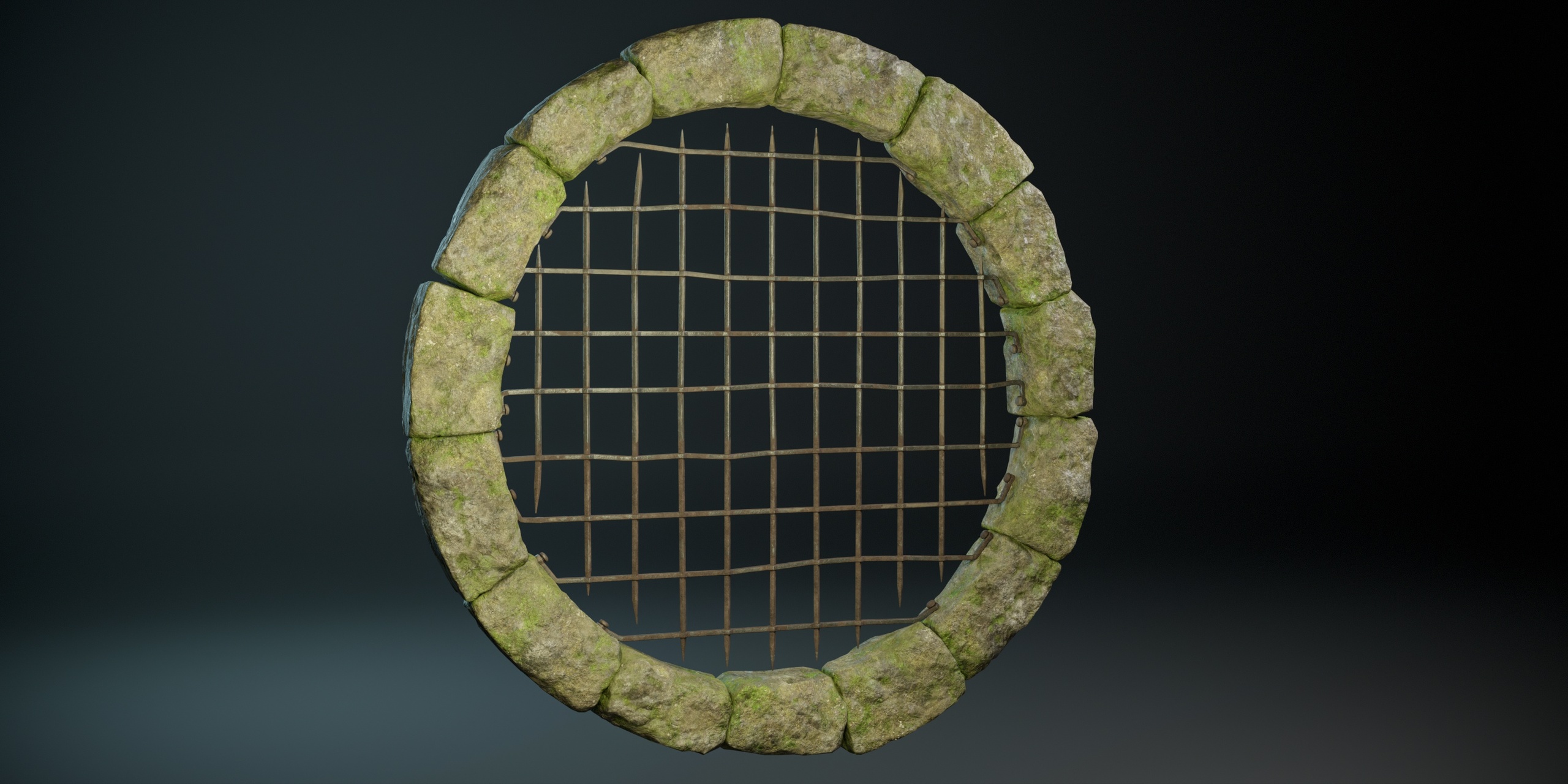 Medieval Stone Tunnel Grille PBR 제품 등록을 위한 미디어 1개