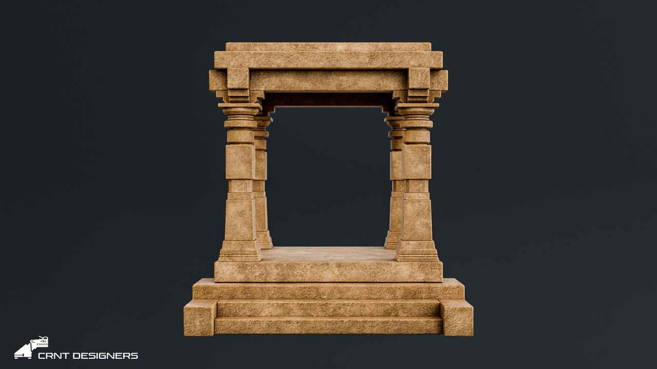 Media 1 for listing Ancient Stone Pavilion Ruin - Game Ready - UE4 And UE5 Optimized 3D model