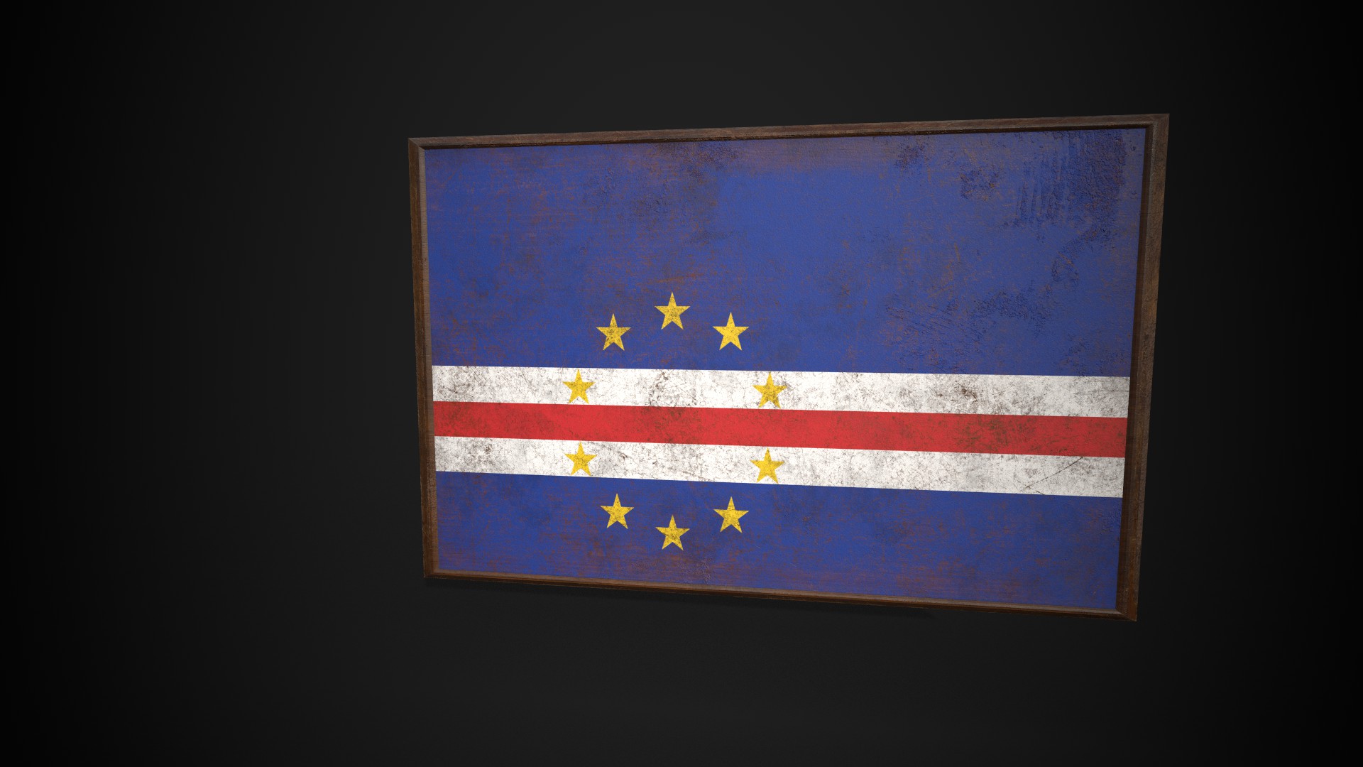 Old Picture Frame With Cabo Verde Flag - Game Ready PBR Low-poly 3D ...