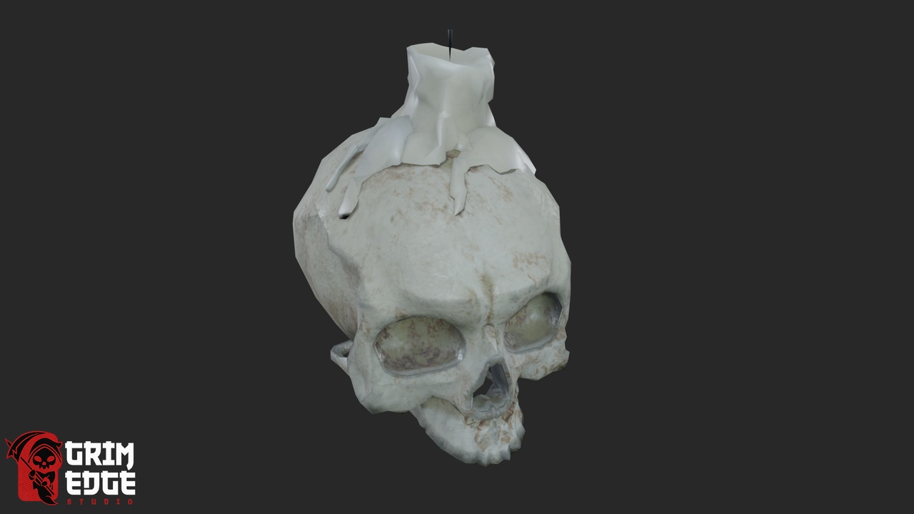 Media 1 for listing Alchemy Workshop Human Skull Candle