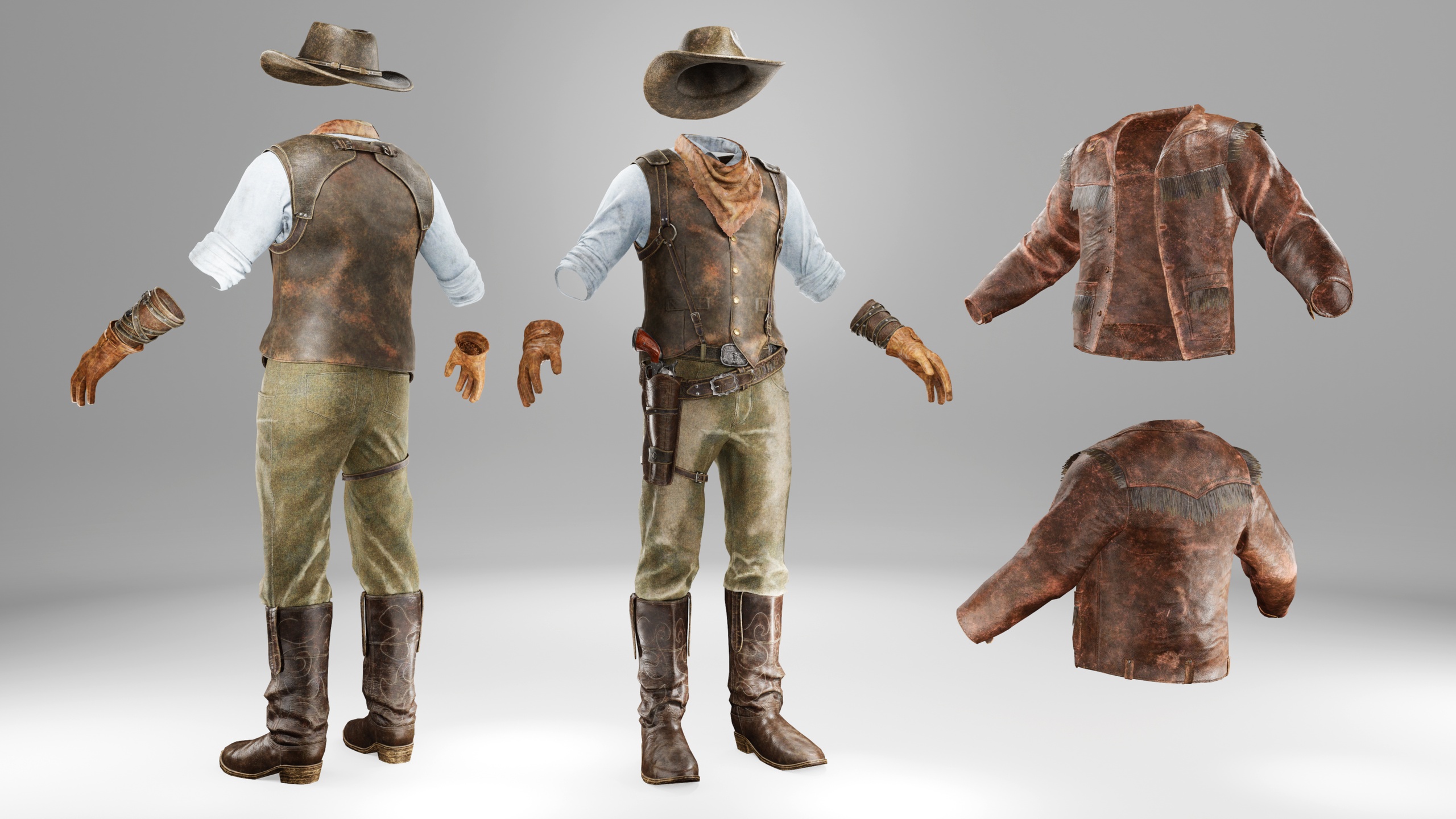 Media 1 for listing Realistic Parametric Western Cowboy Outfit