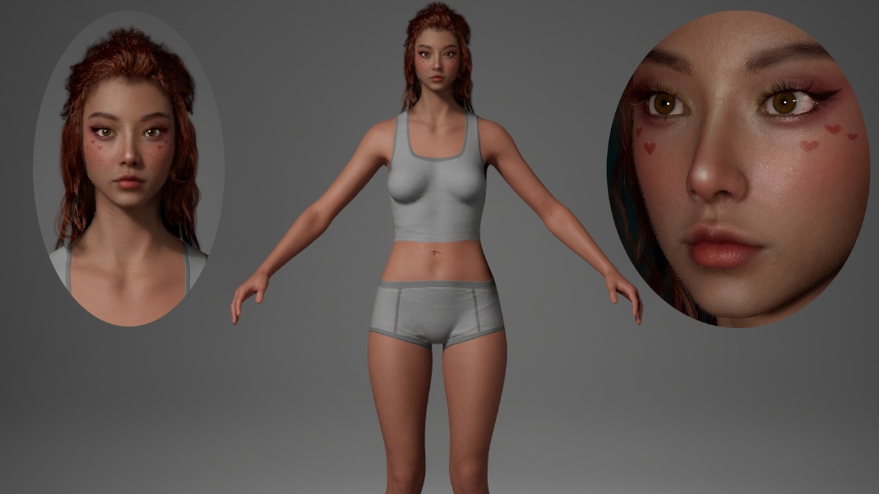 Media 1 for listing Editable MetaHuman Beauty - Hansa.With hair, no clothing included.