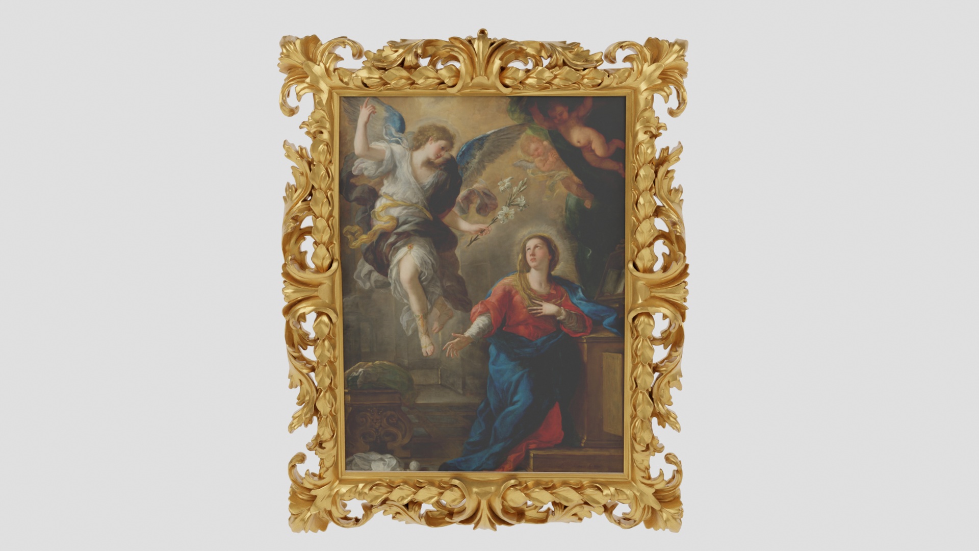 Media 1 for listing Baroque Annunciation Painting