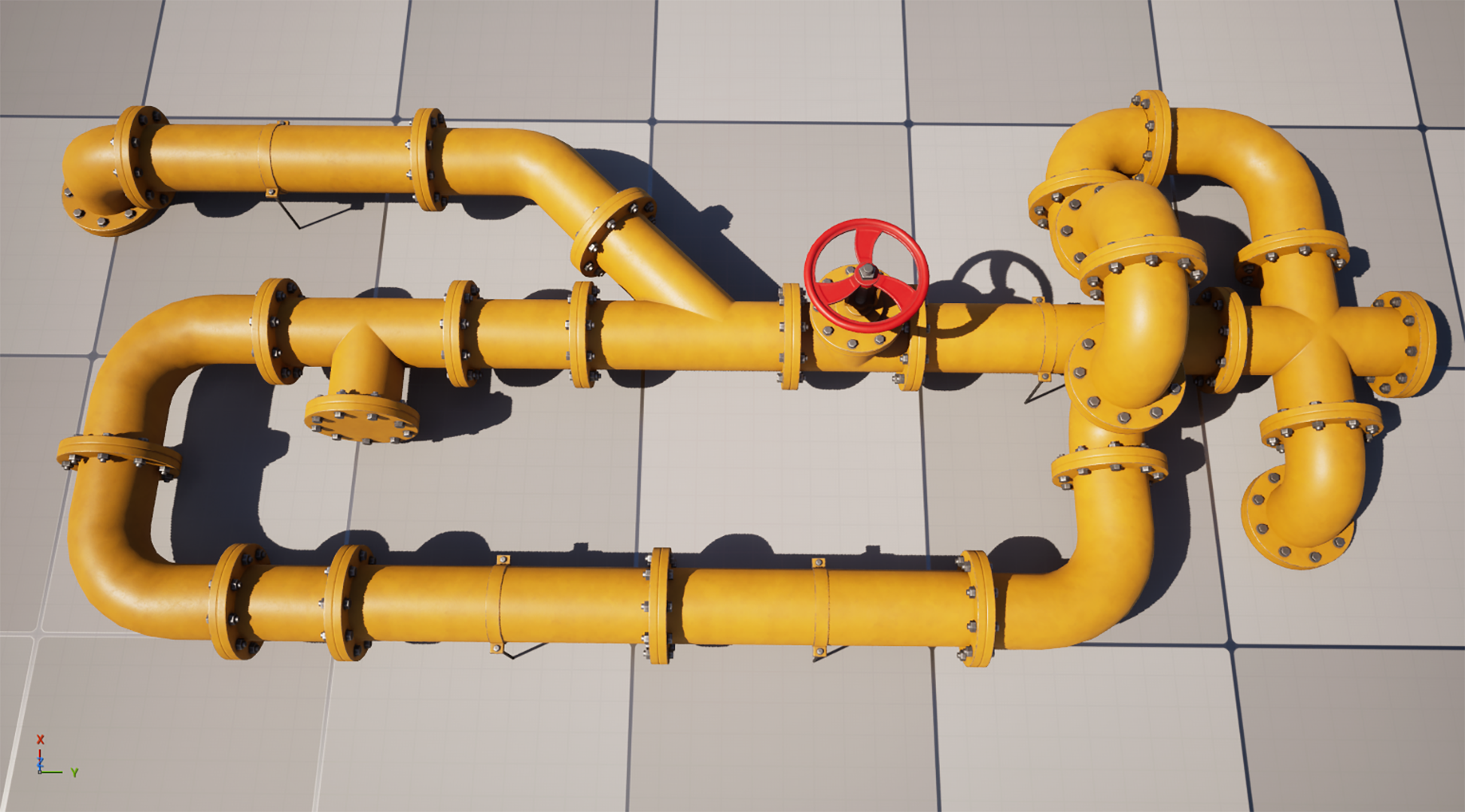 Modular Fitting Rock Modular Industrial Pipes ( 3 Colors ) PBR Low Poly | Fab