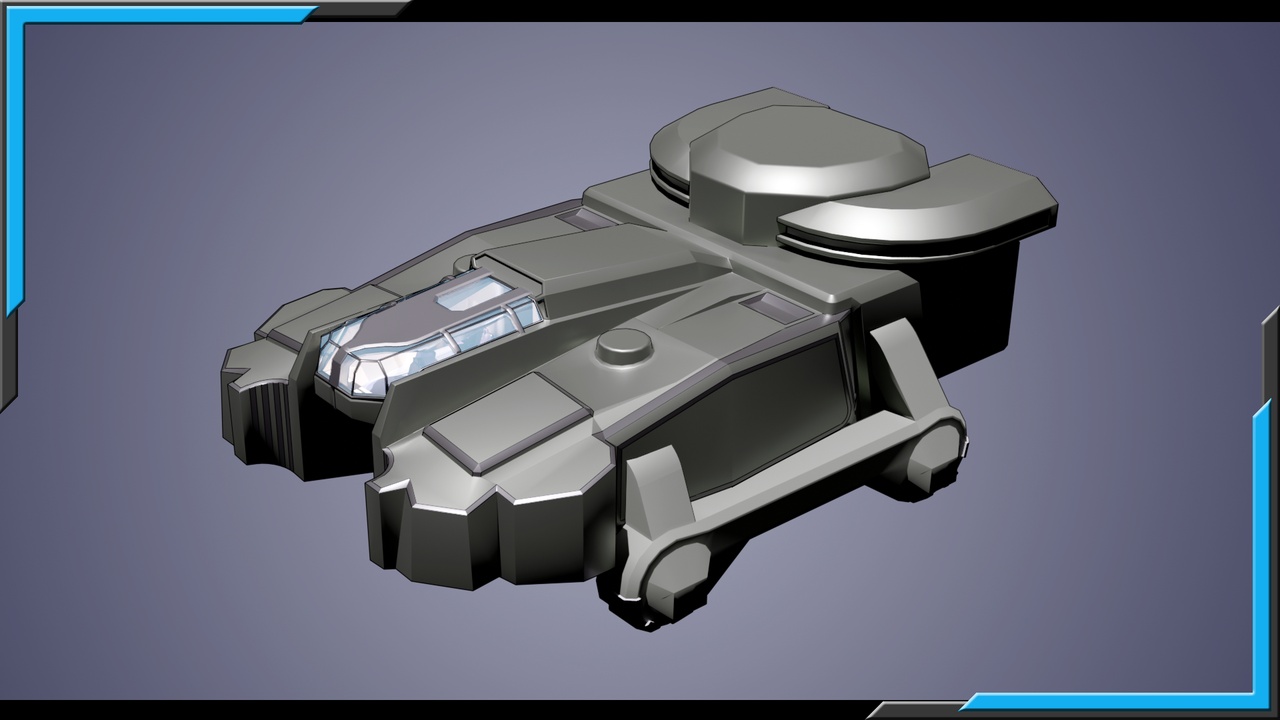 Media 1 for listing Sci-Fi Spaceship Base Mesh With Interior – Low Poly Model