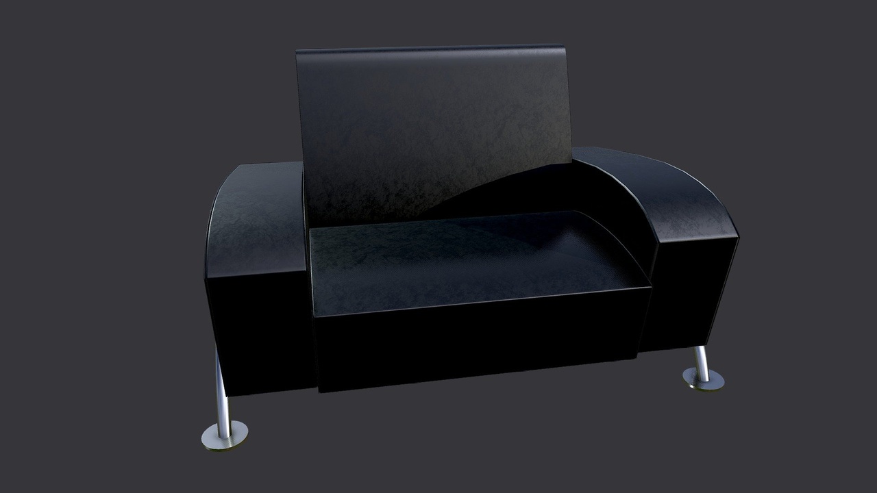 Media 1 for listing Black Leather Armchair