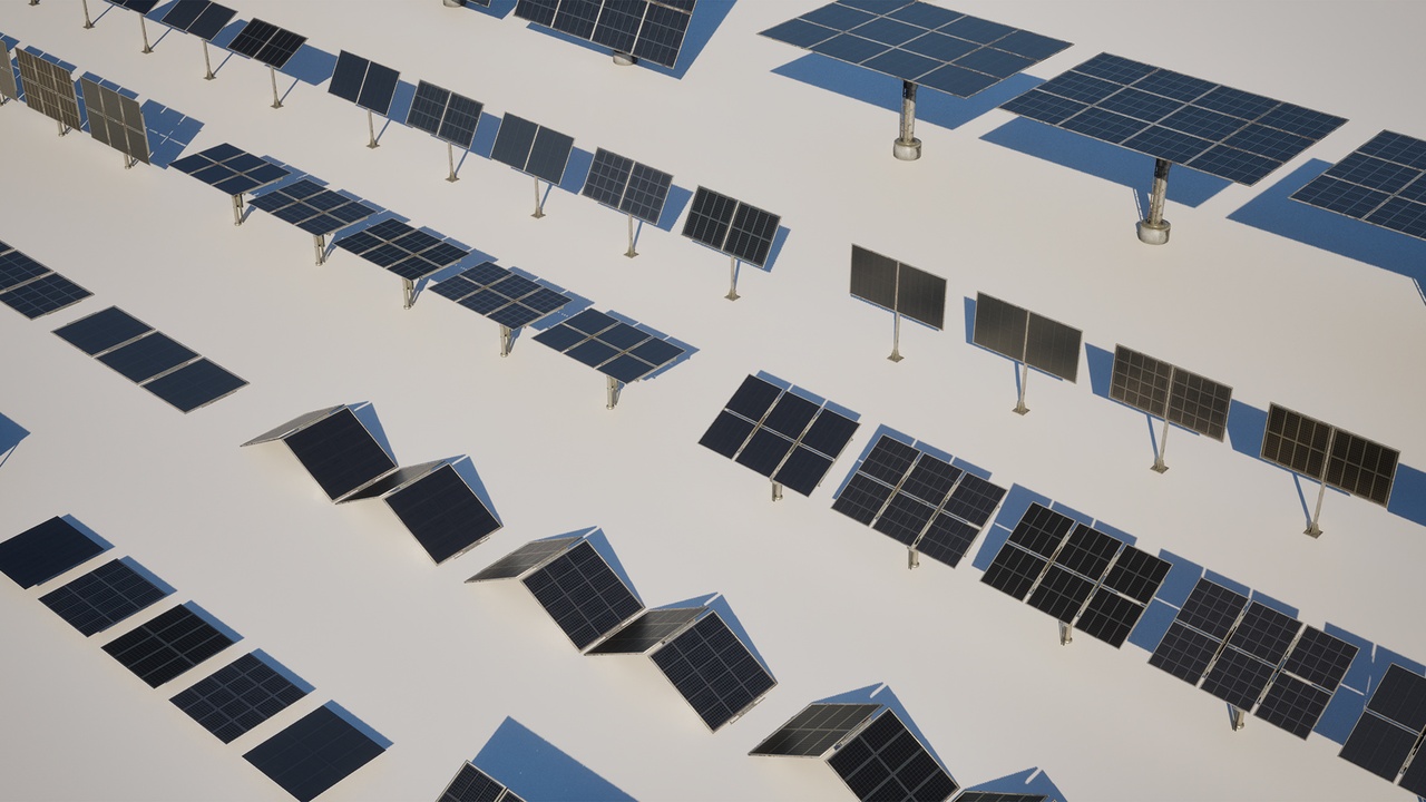 Media 1 for listing Solar Panel Pack Vol 01 – 100 Modular Variants for Photorealistic Environments