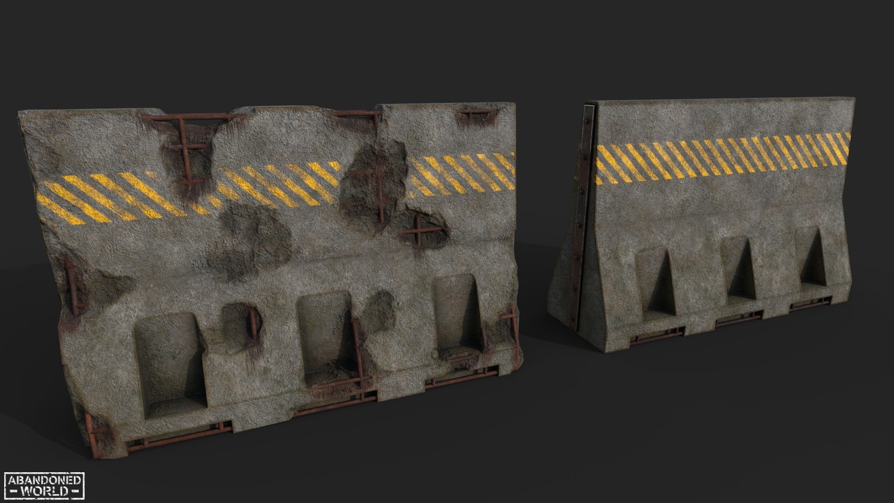 Media 1 for listing Concrete Barrier - Destroyed And New
