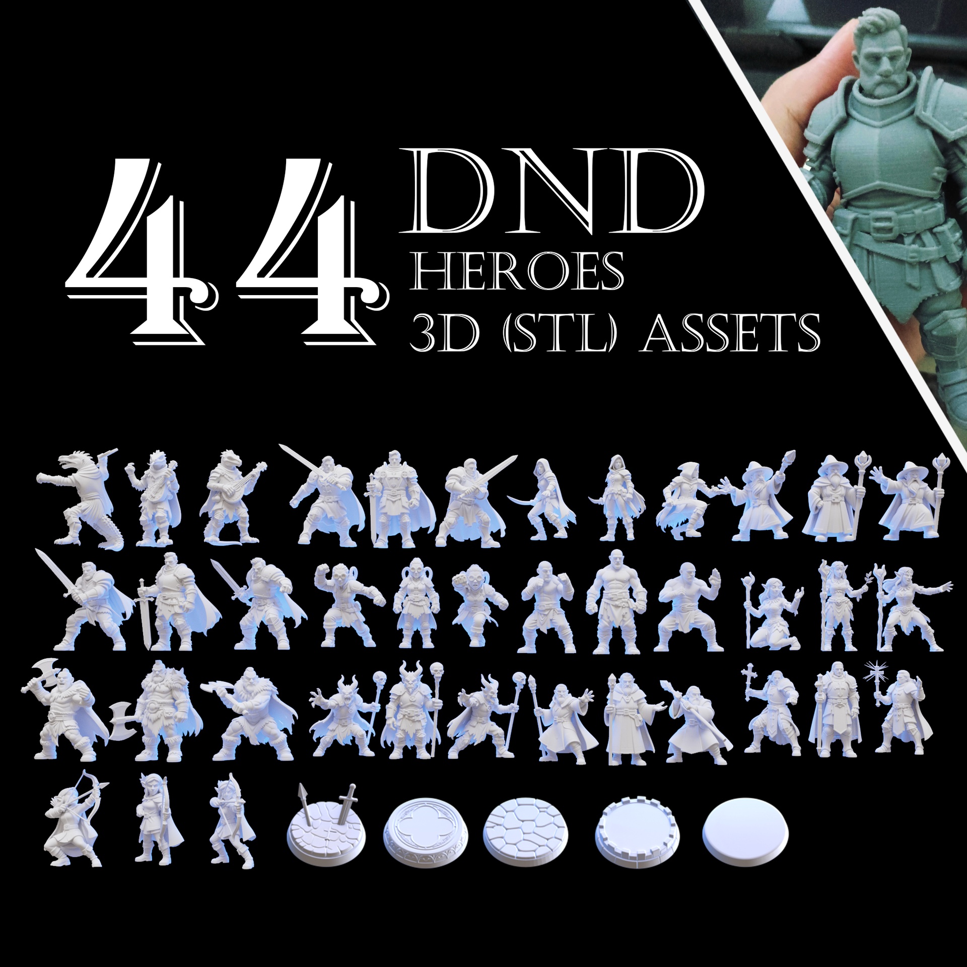 Media 1 for listing 44 DnD STL Miniatures Bundle Heroes Edition