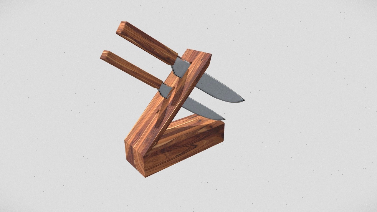 Media 1 for listing Kitchen Knife Set V2 – Modern Angled Block Knife