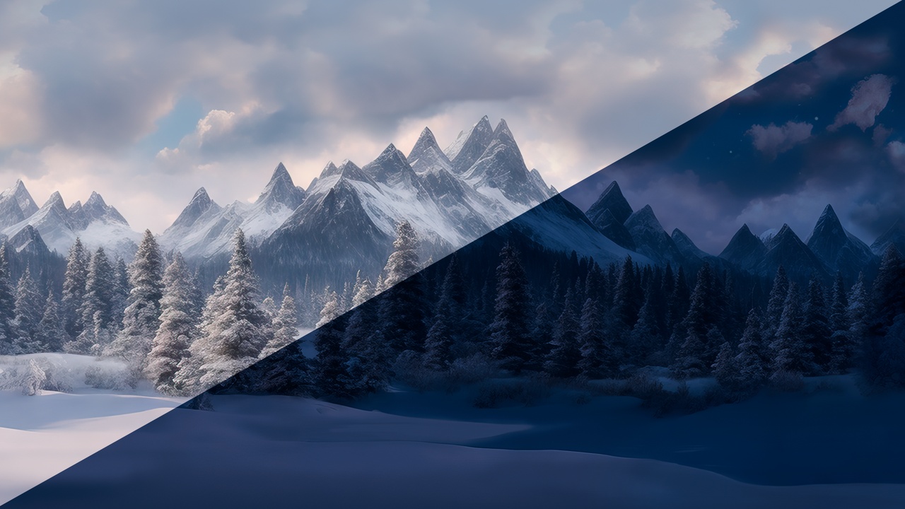 Media 1 for listing Winter Glade in the Forest - Day&Night - Skybox